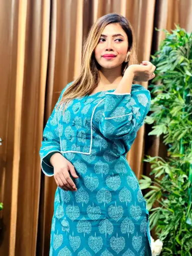 Batik Two Piece  Body linen with skin print and less work Seloar - linen with skin print and less work Body Size 44 free Long 38/40/42